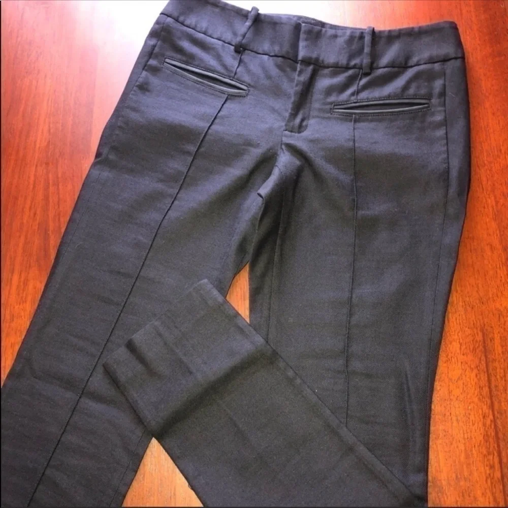 Helmut Lang Black Wool Leather Skinny Pants 6